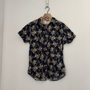 Paper Denim & Cloth Black Floral Men's Shirt Small
